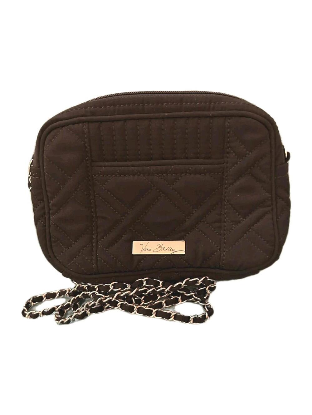 Vera Bradley Camera-style Quilted  Crossbody Bag with Chain Strap Black